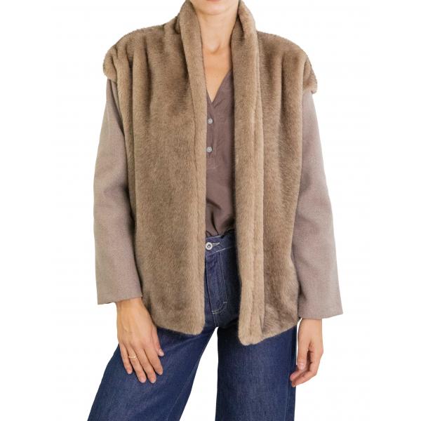 Giacca con gilet di similpelliccia Sofy